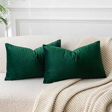 Amazon Juspurbet Christmas Dark Green Velvet Throw Pillow Covers