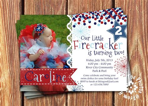 Fourth of July Party Invitations by FromHeadtoToeDesigns on Etsy