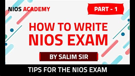 Nios National Institute Of Open Schooling How To Write Nios Exam