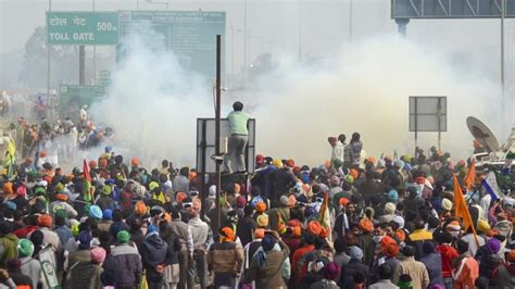 Farmers Protest Highlights On Day 2 Haryana Police Lob Tear Gas Shells At Shambhu Border