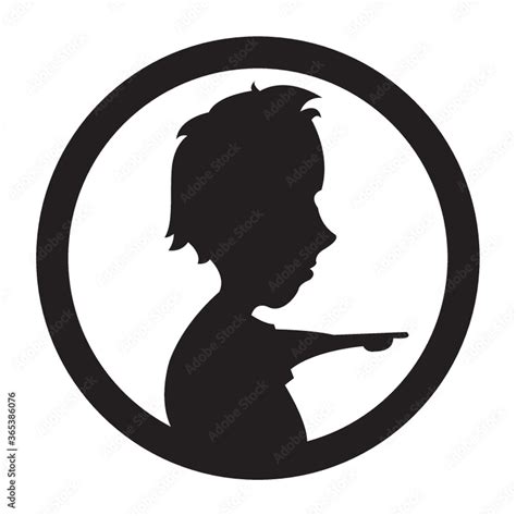 silhouette of man pointing finger Stock Vector | Adobe Stock