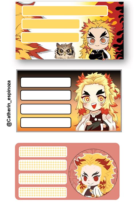 Stickers Demon Slayer Rengoku Pegatinas Bonitas Membretes Para