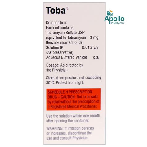 Toba Eye Drops 5 Ml Price Uses Side Effects Composition Apollo