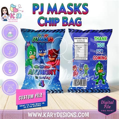 Pj Masks Chip Bag Kary Designs