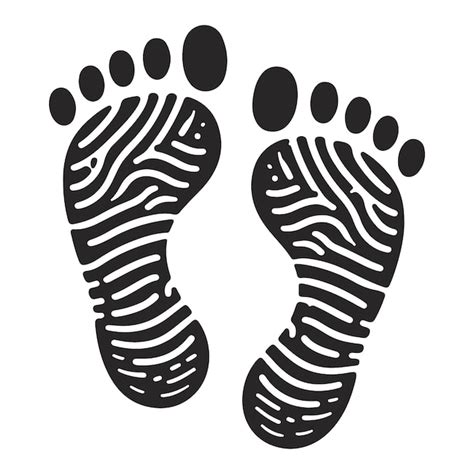 Black Silhouette Human And Baby Footprints Vector Illustration