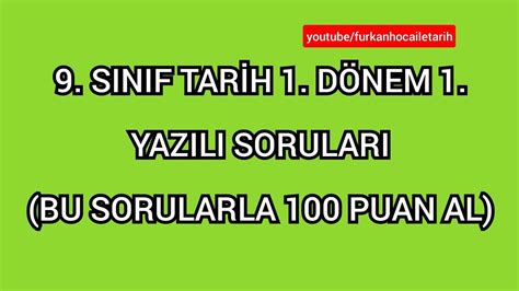 9 SINIF TARİH 1 DÖNEM 1 YAZILI SORULARI 9 sınıftarihsoruları 9