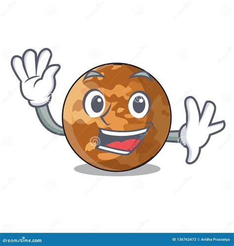 Waving Picture Of A Cartoon Mercury Planet Stock Vector Illustration