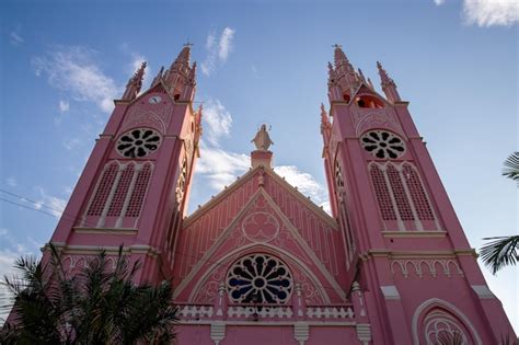 Premium Photo Pink Church In A Town In Latin America