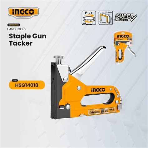 Ingco Staple Gun Tacker Mm Quick Jam Release Super Select Hsg