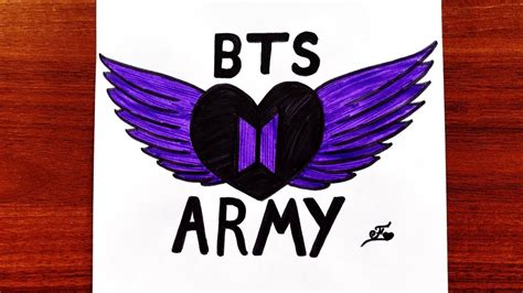 Bts Army Drawing Bts Logo Drawing How To Draw Bts Youtube