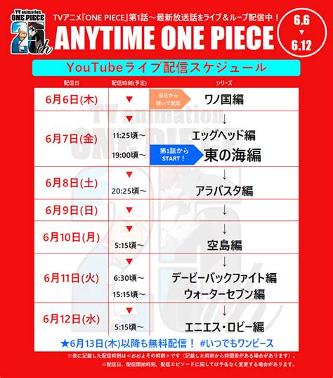 いつでもワンピース】tvアニメ『one Piece』全話ライブ配信プロジェクト「anytime One Piece」youtubeでの配信