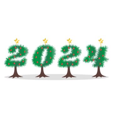 2024 Christmas Trees Vector 2024 Christmas Tree PNG And Vector With