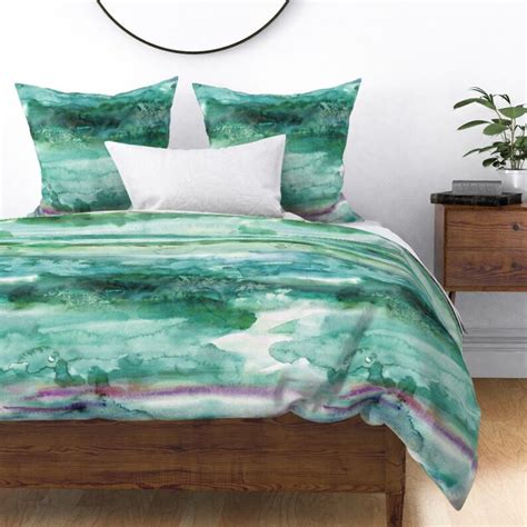 Ocean Watercolor Duvet Cover Watercolour 26 By Heytangerine Etsy