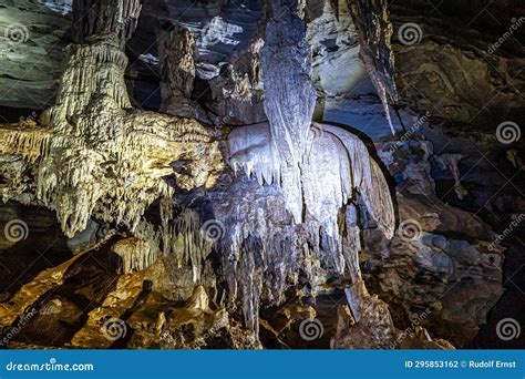 Limestone Cave Of Stalactite And Stalagmite Formations Gruta Da Lapa