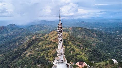 Aerial View Of Ambuluwawa Tower In Central Sri Lanka Stock Photo