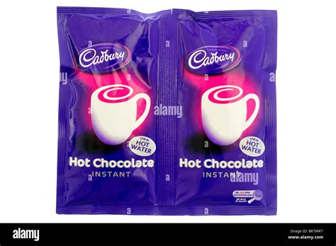 Two sachets of Cadbury instant hot chocolate drink Stock Photo - Alamy