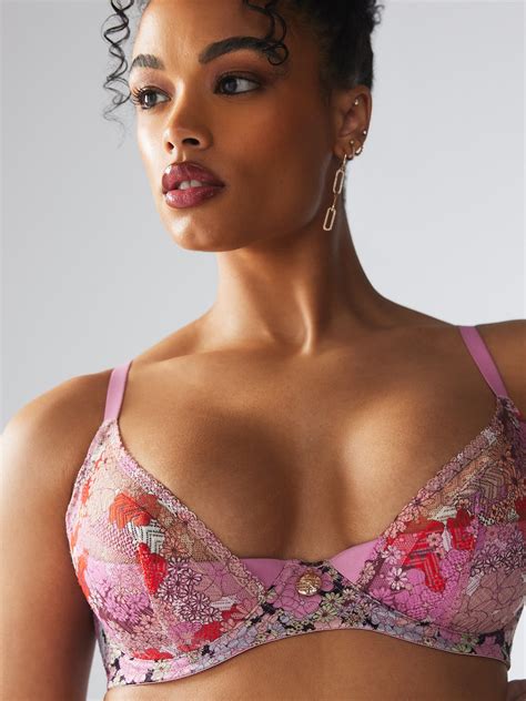 Penthouse Sweet Lace Quarter Cup Bra In Multi And Pink Savage X Fenty