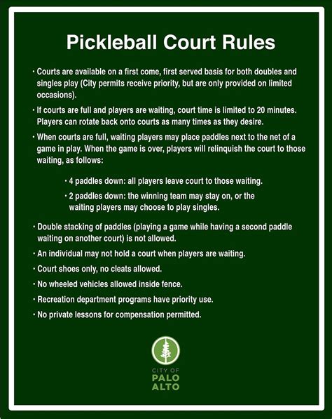 Court Rules — Palo Alto Pickleball Club