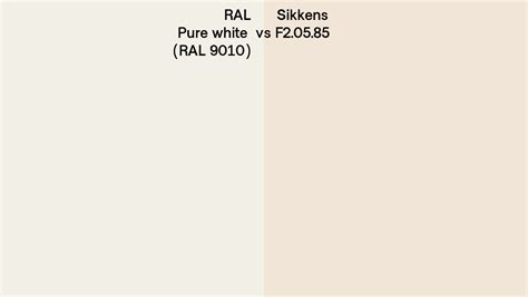 Ral Pure White Ral 9010 Vs Sikkens F2 05 85 Side By Side Comparison