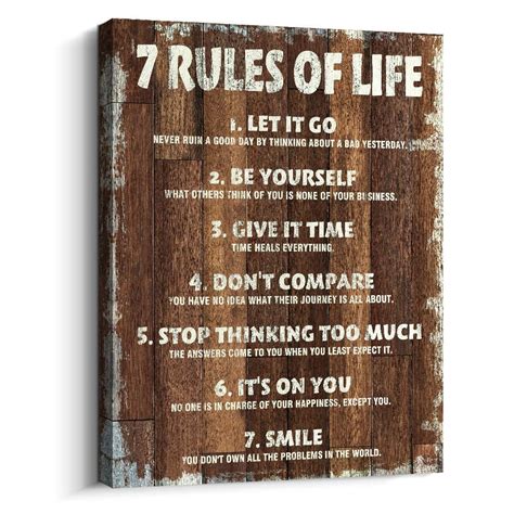 Pigort Motivational Quotes Wall Decor Rules Of Life Inspirational