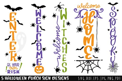 Halloween Porch Sign Svg Bundle By Dapiyupi Thehungryjpeg