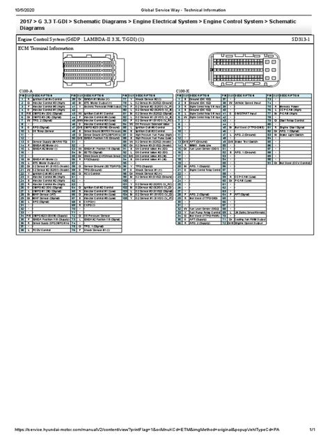 2017 G 33 T Gdi Schematic Diagrams Engine Electrical System Engine