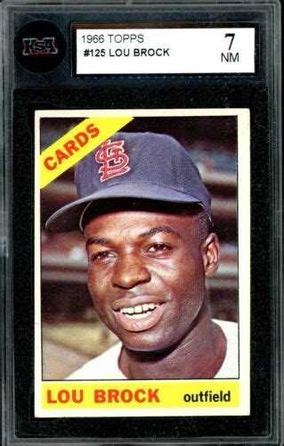 1966 TOPPS BASEBALL MLB 125 Lou Brock HOF KSA 7 NM St Louis Cardinals