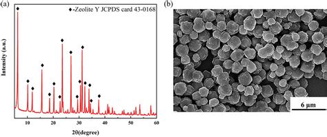 Xrd Pattern And Sem Image Of Zeolites Y After 340 Days A Xrd Pattern