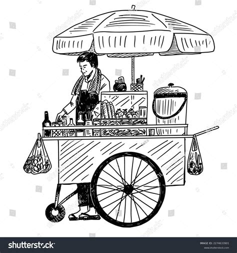 Street Vendor Drawing