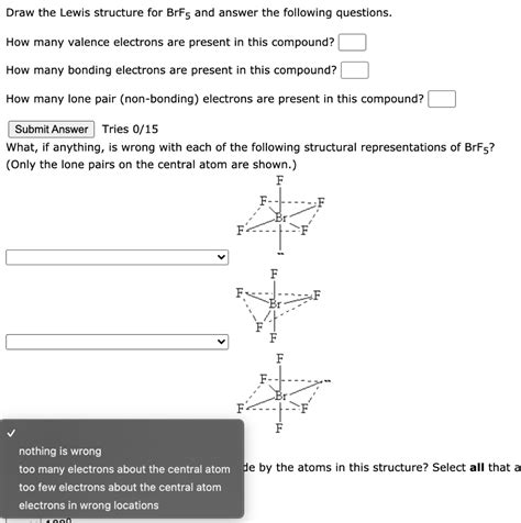 Solved Draw The Lewis Structure For Brfs And Answer The