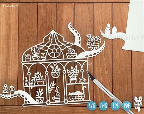 Greenhouse Svg Design For Cricut And Silhouette Gardening Etsy Uk