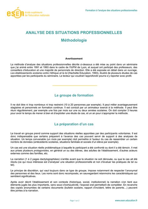 L Importance De L Exemple De Mise En Situation Professionnelle Advf