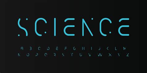 Science font melt alphabet smooth letters. Modern science logo ...