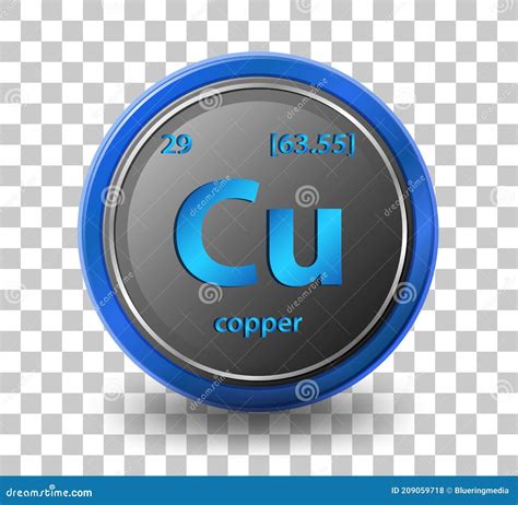 Copper Chemical Element Chemical Symbol With Atomic Number And Atomic