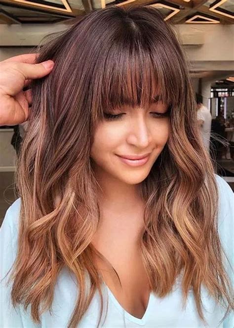 Latest Medium To Long Hairstyles With Bangs To Show Off In 2020 Stylesmod Long Hair Styles