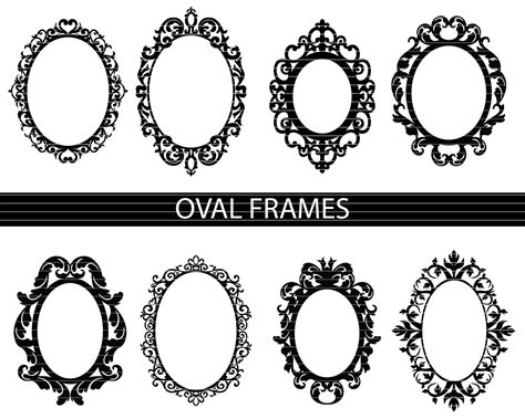 Decorative Oval Frame Svg Circle Frame Frame Svg Bundle Oval Frame