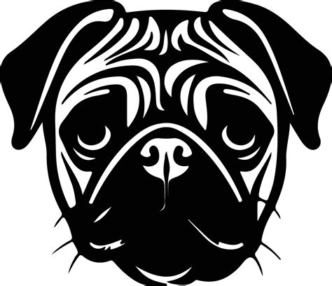 Pug silhouette portrait 38495821 Vector Art at Vecteezy