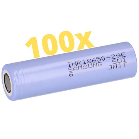 100x Samsung INR 18650 29E 2900mAh 3 7V Lithiumakku