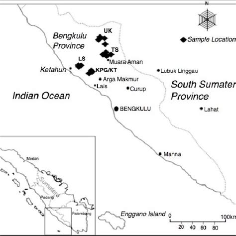 Sample location map showing western and eastern side of the province ...