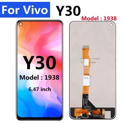 Black 647 For Vivo 1938 Y30 Lcd Display Touch Screen Digitizer