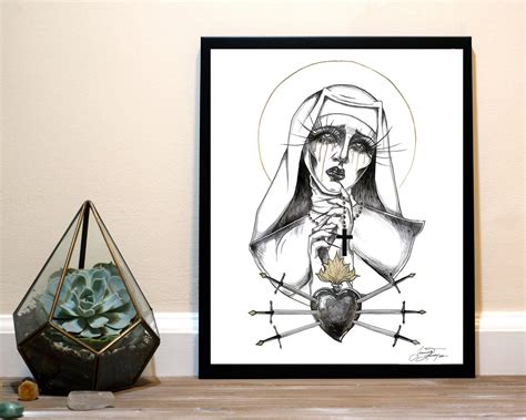 Ghost Nun of Borley Rectory Inktober Art Print - Etsy