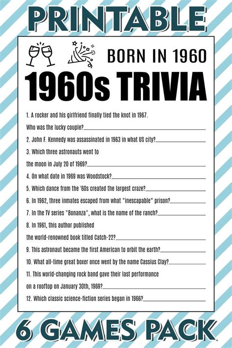 1960s Quiz Questions And Answers