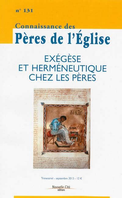 Livre Ex G Se Et Herm Neutique Chez Les P Res Connaissance Des P Res