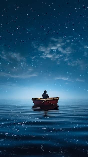 View of boat on water at night | AI-generated image