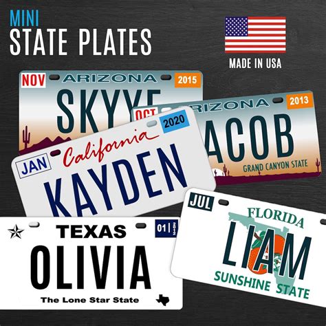 Mini State License Plates Custom Bicycle License Plate Personalized Kid ...