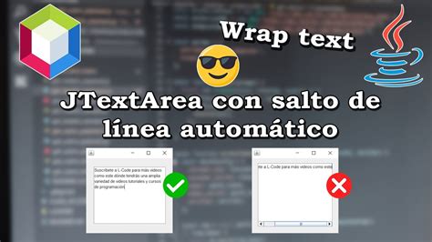 JTextArea con salto de línea automático Wrap text YouTube