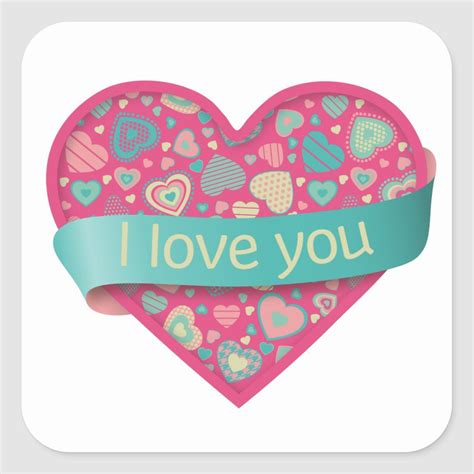 I Love You Popsicle Love Square Sticker Love Stickers Heart