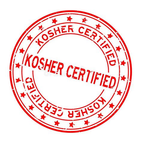 Sello De Goma De Palabras Certificado Por Kosher Rojo Grunge Sobre