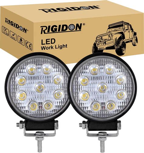 Amazon Fr Rigidon Pcs Cm Phare De Travail Led Rond Pouces W