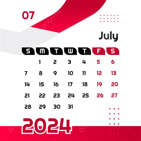 2024年7月日曆矢量設計 2024年7月 2024年日历向量圖案素材免費下載，png，eps和ai素材下載 Pngtree